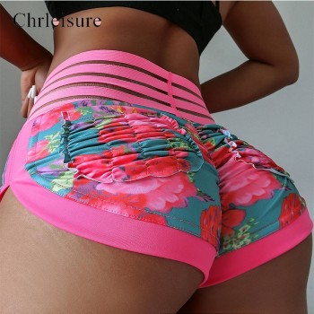 Chrleisure Women Shorts High Waist Booty Summer Print Sexy Shorts Hot Ladies Spandex Shorts Mini Lace Skinny Short Pink Black